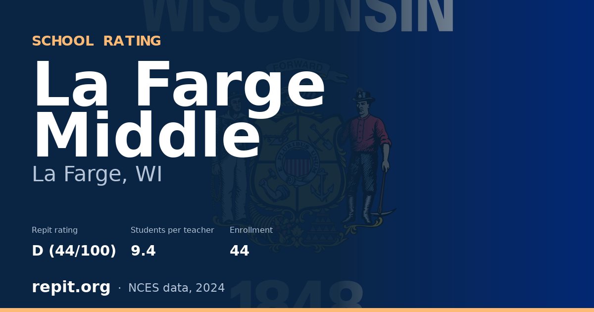 La Farge Middle, La Farge, WI — Repit school rating D (44/100)