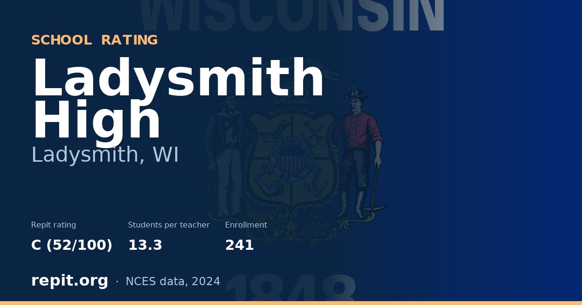 Ladysmith High, Ladysmith, WI — Repit school rating C (52/100)