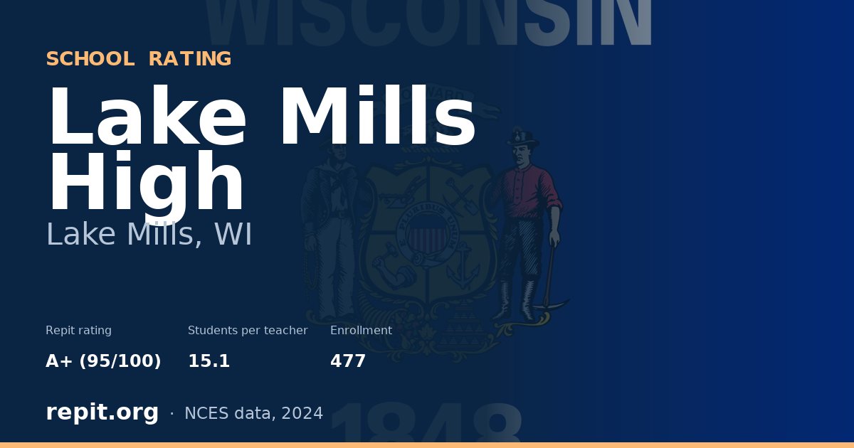 Lake Mills High, Lake Mills, WI — Repit school rating A+ (95/100)