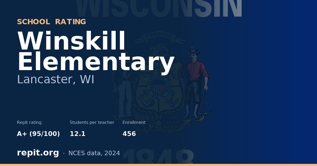 Winskill Elementary, Lancaster, WI — Repit school rating A+ (95/100)