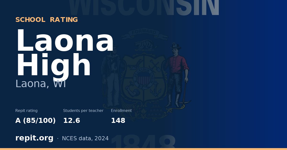 Laona High, Laona, WI — Repit school rating A (85/100)