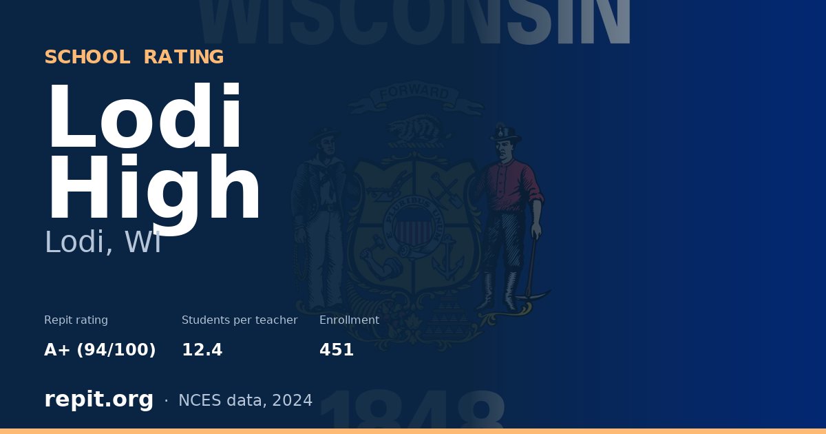 Lodi High, Lodi, WI — Repit school rating A+ (94/100)