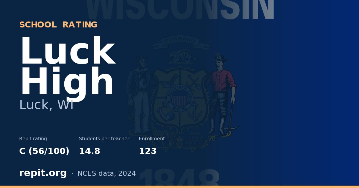 Luck High, Luck, WI — Repit school rating C (56/100)