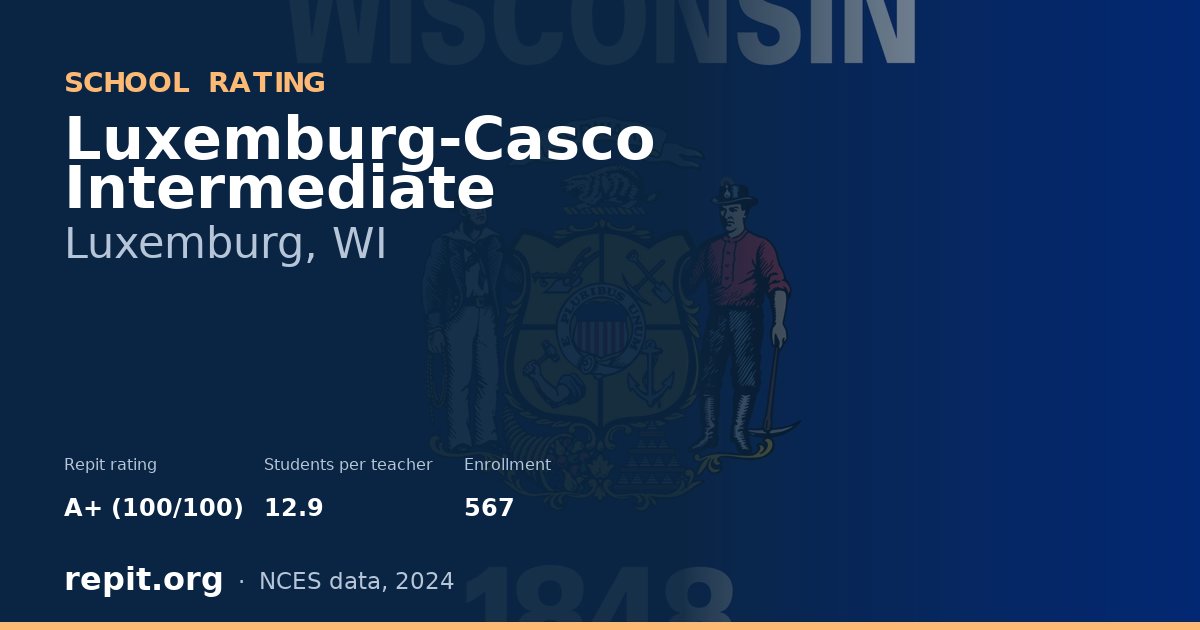 Luxemburg-Casco Intermediate, Luxemburg, WI — Repit school rating A+ (100/100)