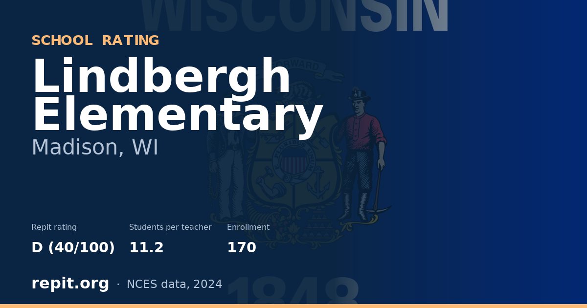 Lindbergh Elementary, Madison, WI — Repit school rating D (40/100)