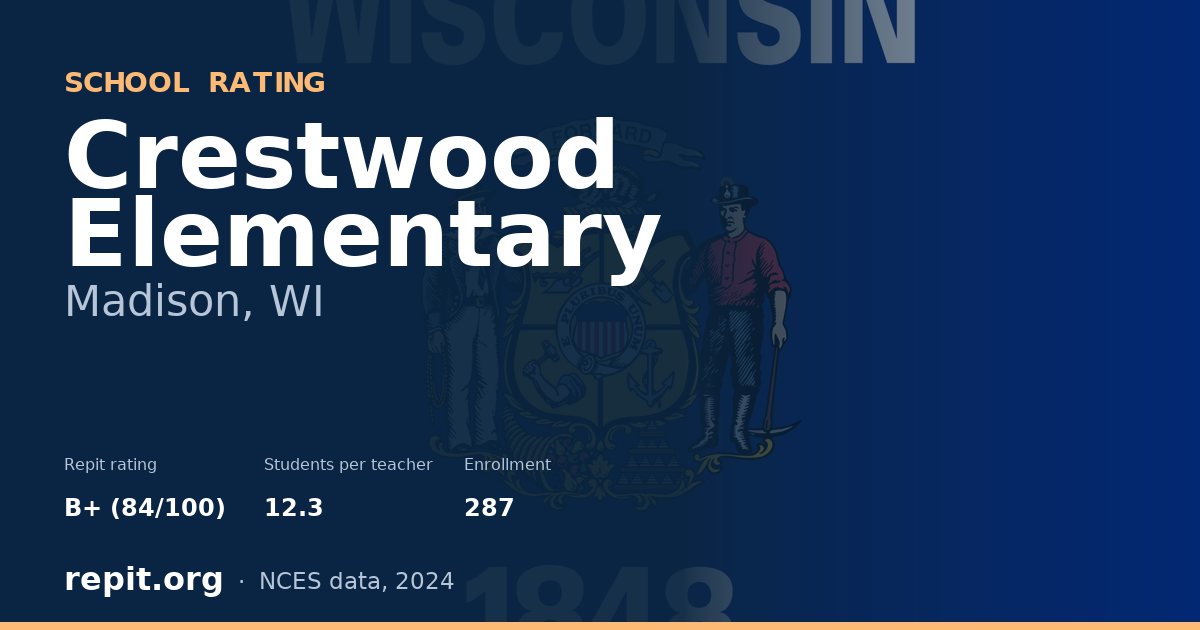 Crestwood Elementary, Madison, WI — Repit school rating B+ (84/100)