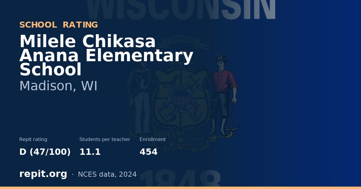 Milele Chikasa Anana Elementary School, Madison, WI — Repit school rating D (47/100)