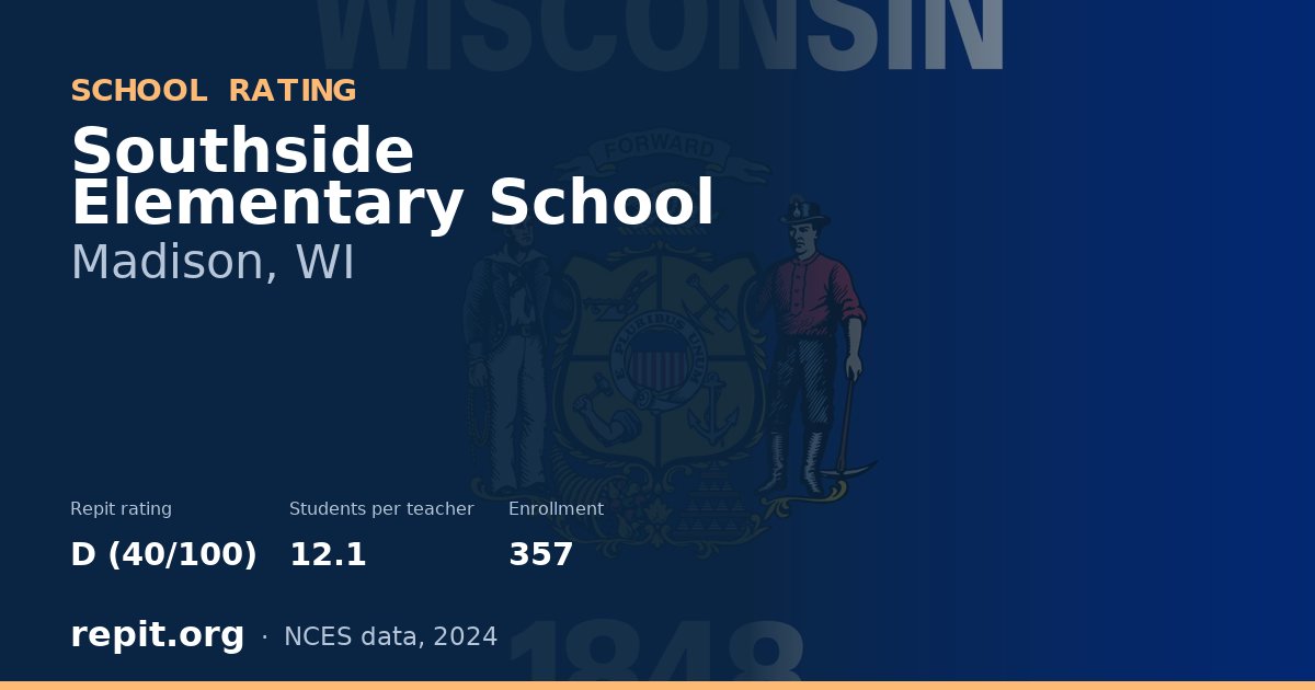 Southside Elementary School, Madison, WI — Repit school rating D (40/100)