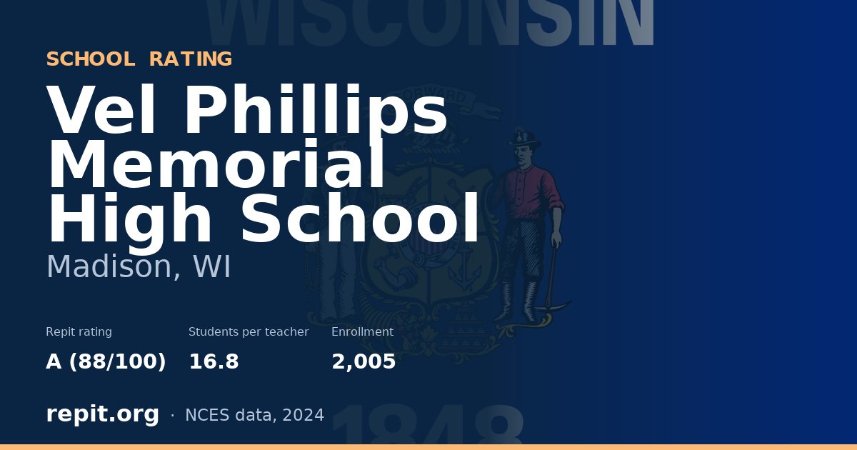 Vel Phillips Memorial High School, Madison, WI — Repit school rating A (88/100)