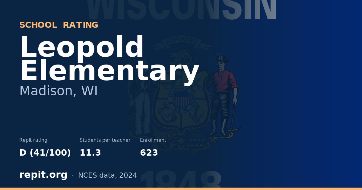 Leopold Elementary, Madison, WI — Repit school rating D (41/100)
