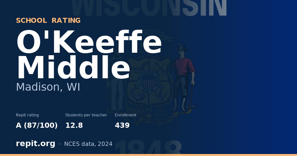 O'Keeffe Middle, Madison, WI — Repit school rating A (87/100)