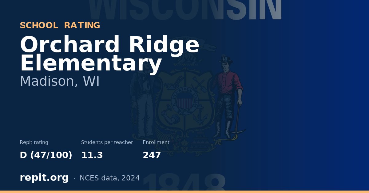 Orchard Ridge Elementary, Madison, WI — Repit school rating D (47/100)