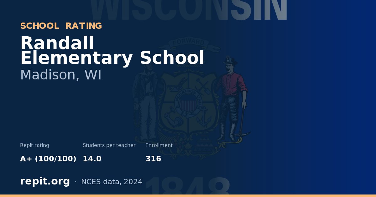 Randall Elementary School, Madison, WI — Repit school rating A+ (100/100)