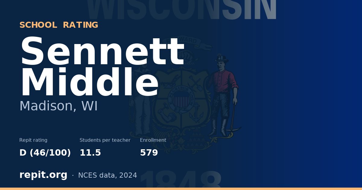 Sennett Middle, Madison, WI — Repit school rating D (46/100)