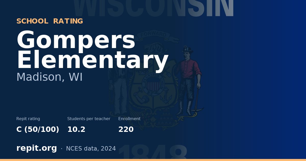 Gompers Elementary, Madison, WI — Repit school rating C (50/100)