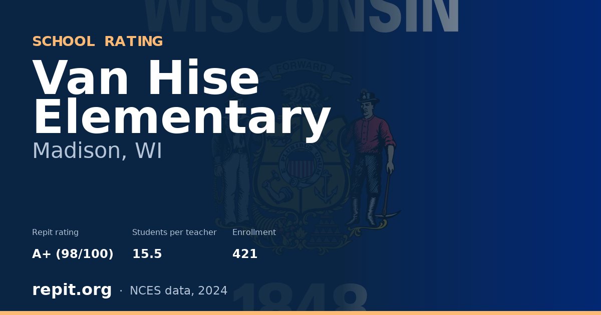 Van Hise Elementary, Madison, WI — Repit school rating A+ (98/100)