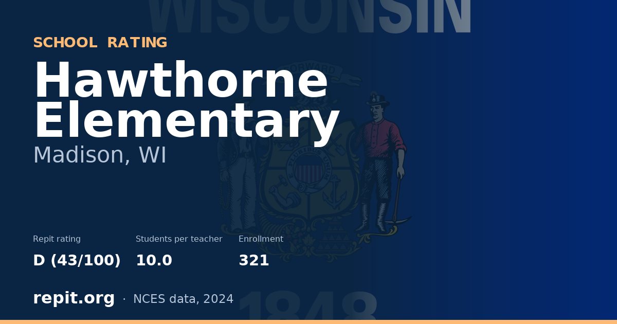 Hawthorne Elementary, Madison, WI — Repit school rating D (43/100)