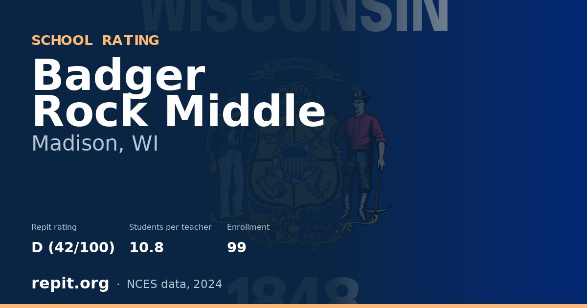 Badger Rock Middle, Madison, WI — Repit school rating D (42/100)