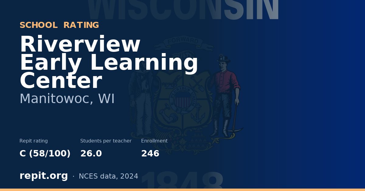 Riverview Early Learning Center, Manitowoc, WI — Repit school rating C (58/100)