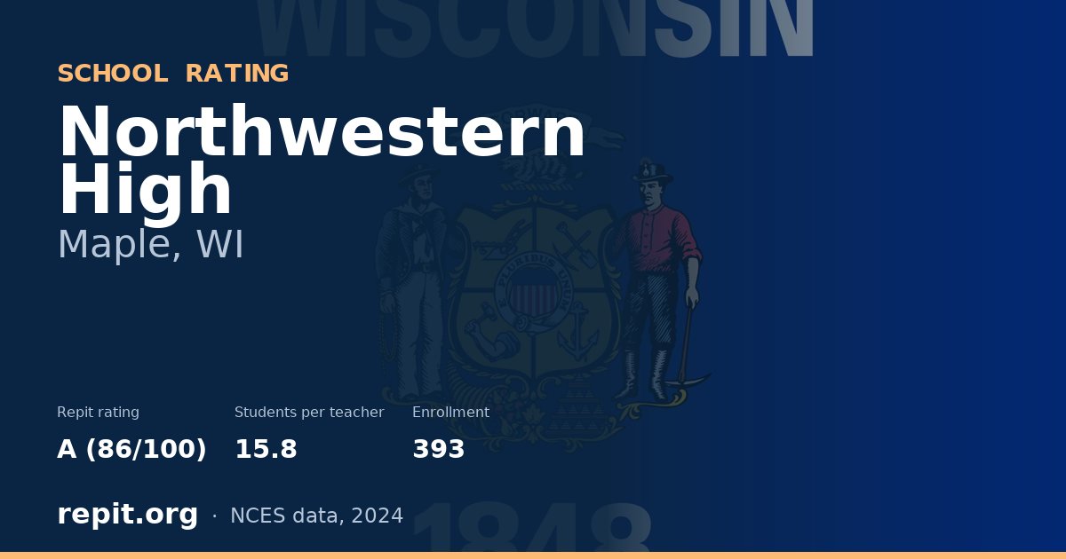 Northwestern High, Maple, WI — Repit school rating A (86/100)