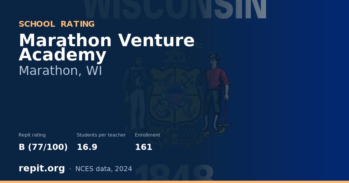 Marathon Venture Academy, Marathon, WI — Repit school rating B (77/100)