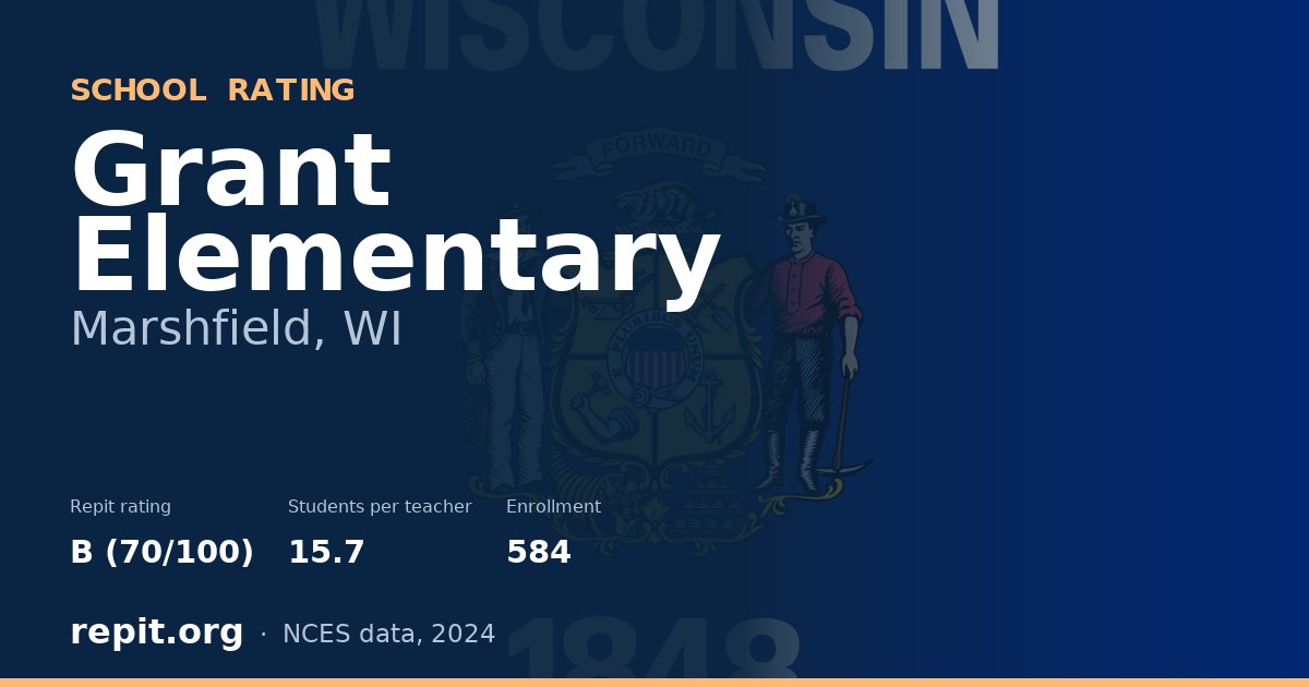 Grant Elementary, Marshfield, WI — Repit school rating B (70/100)