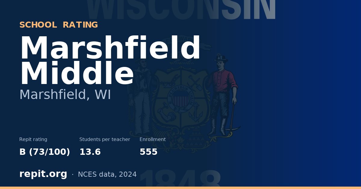 Marshfield Middle, Marshfield, WI — Repit school rating B (73/100)