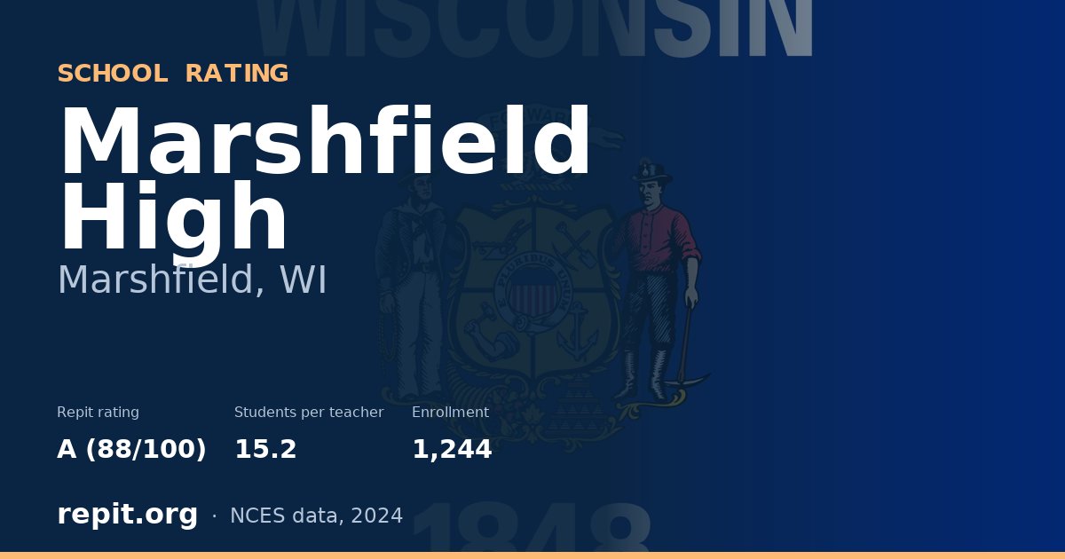 Marshfield High, Marshfield, WI — Repit school rating A (88/100)
