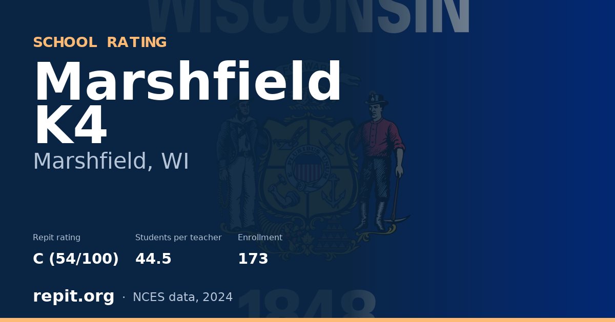 Marshfield K4, Marshfield, WI — Repit school rating C (54/100)