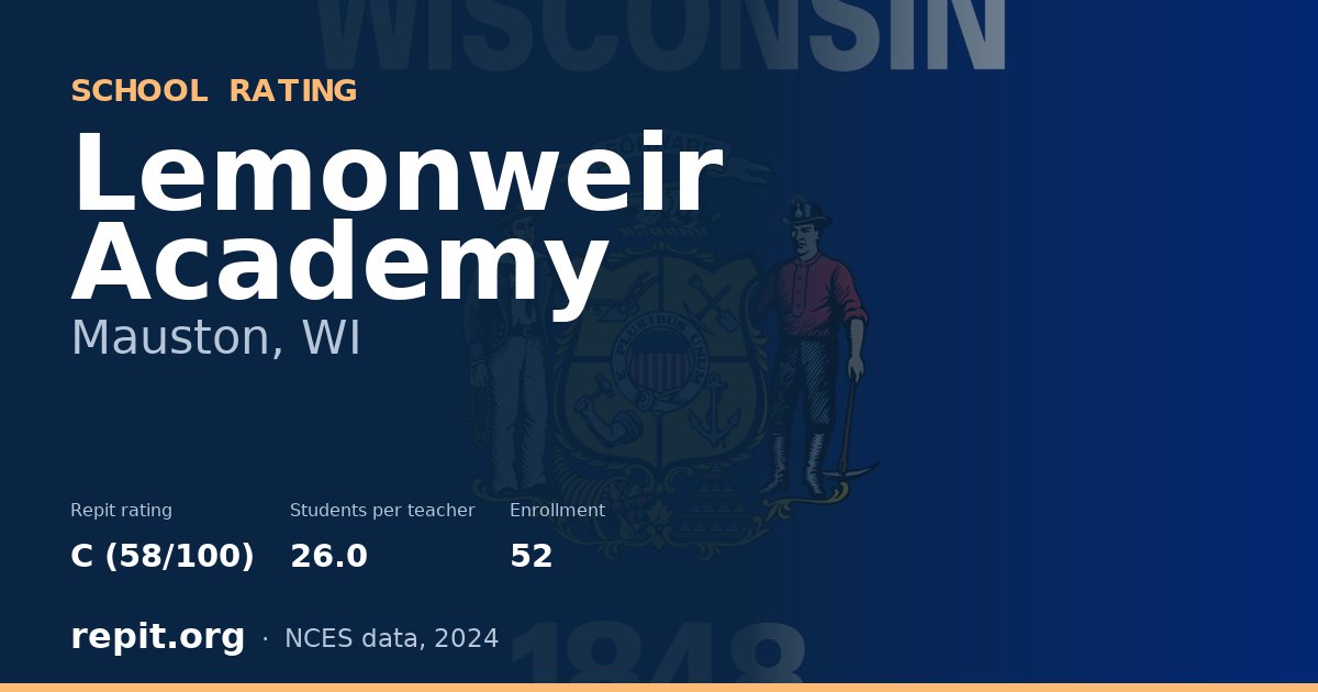 Lemonweir Academy, Mauston, WI — Repit school rating C (58/100)