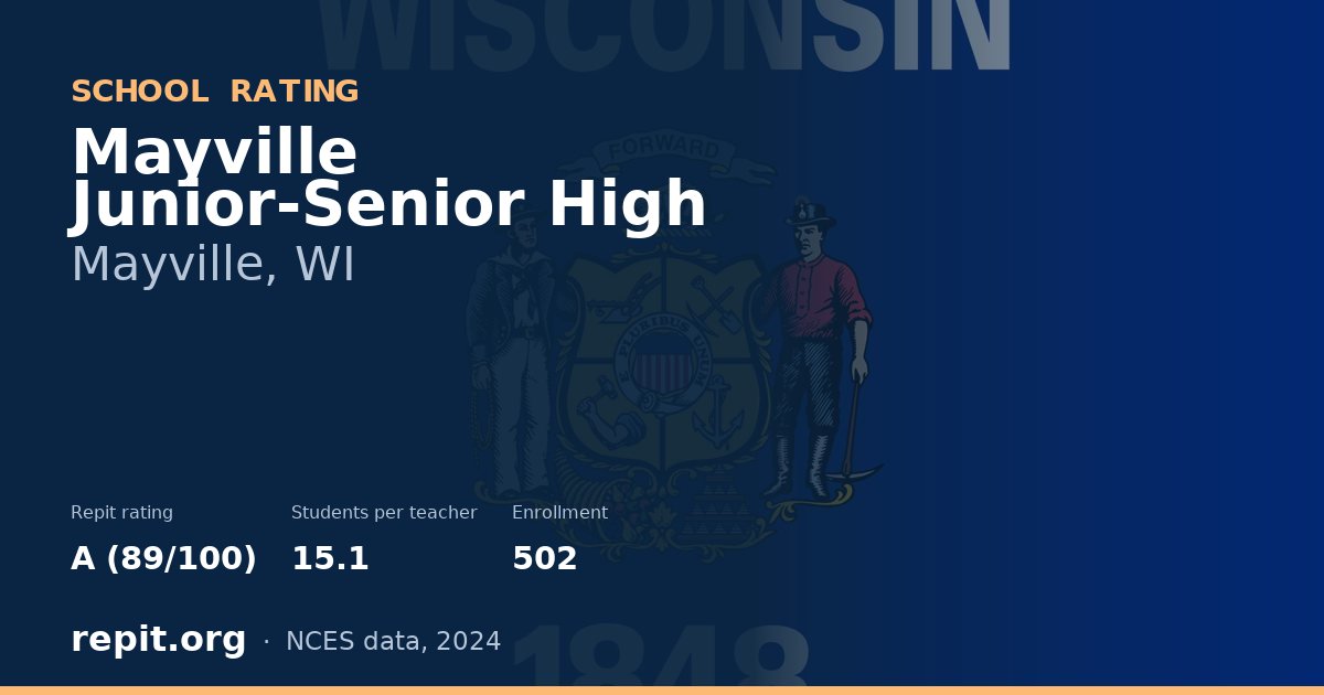 Mayville Junior-Senior High, Mayville, WI — Repit school rating A (89/100)