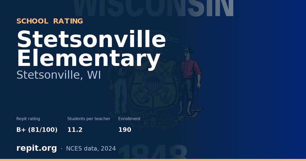 Stetsonville Elementary, Stetsonville, WI — Repit school rating B+ (81/100)