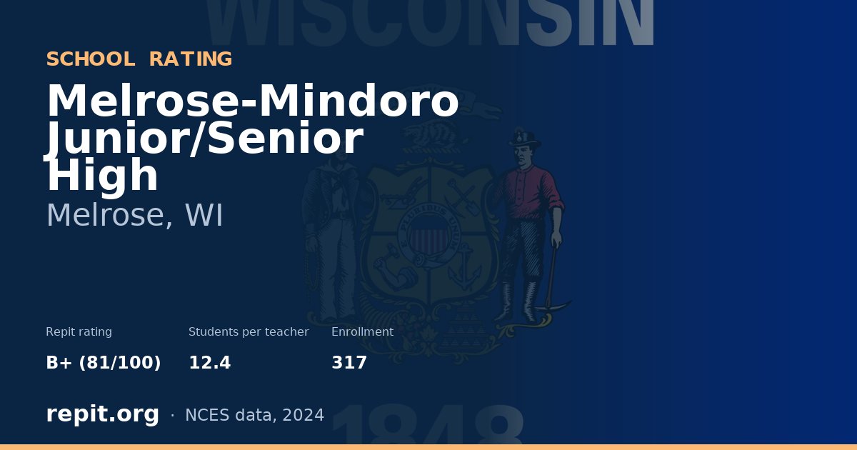 Melrose-Mindoro Junior/Senior High, Melrose, WI — Repit school rating B+ (81/100)