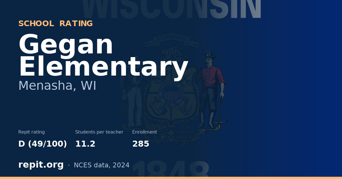 Gegan Elementary, Menasha, WI — Repit school rating D (49/100)