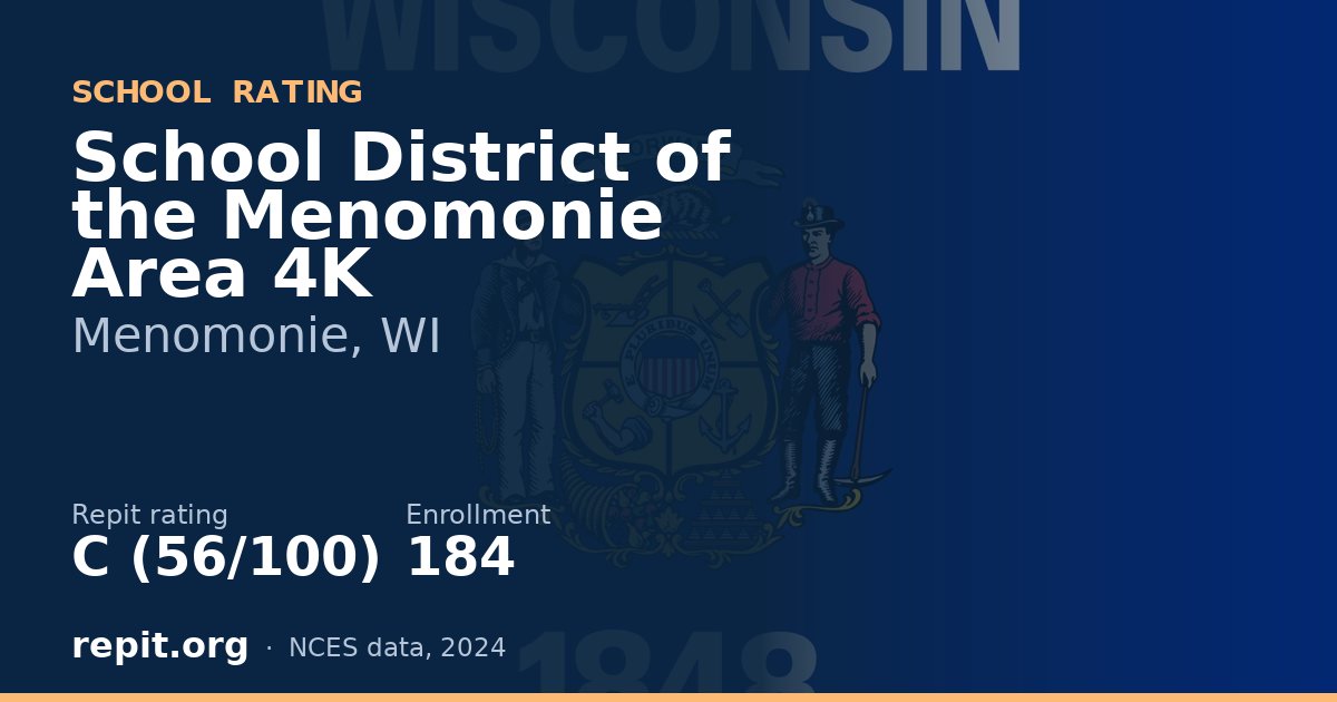 School District of the Menomonie Area 4K, Menomonie, WI — Repit school rating C (56/100)