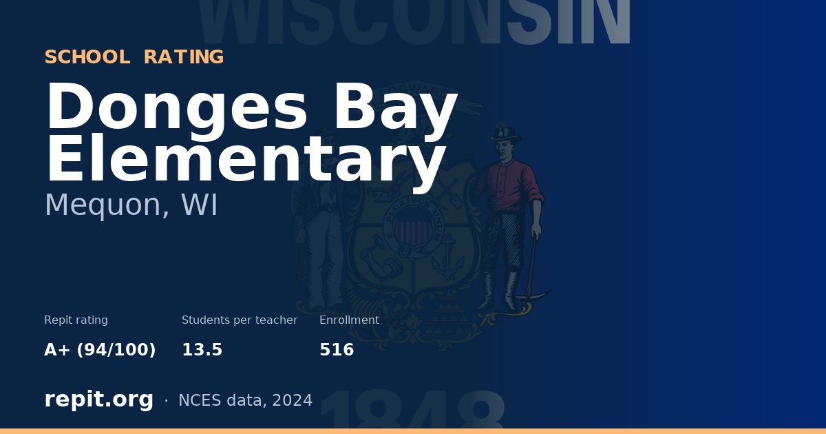 Donges Bay Elementary, Mequon, WI — Repit school rating A+ (94/100)