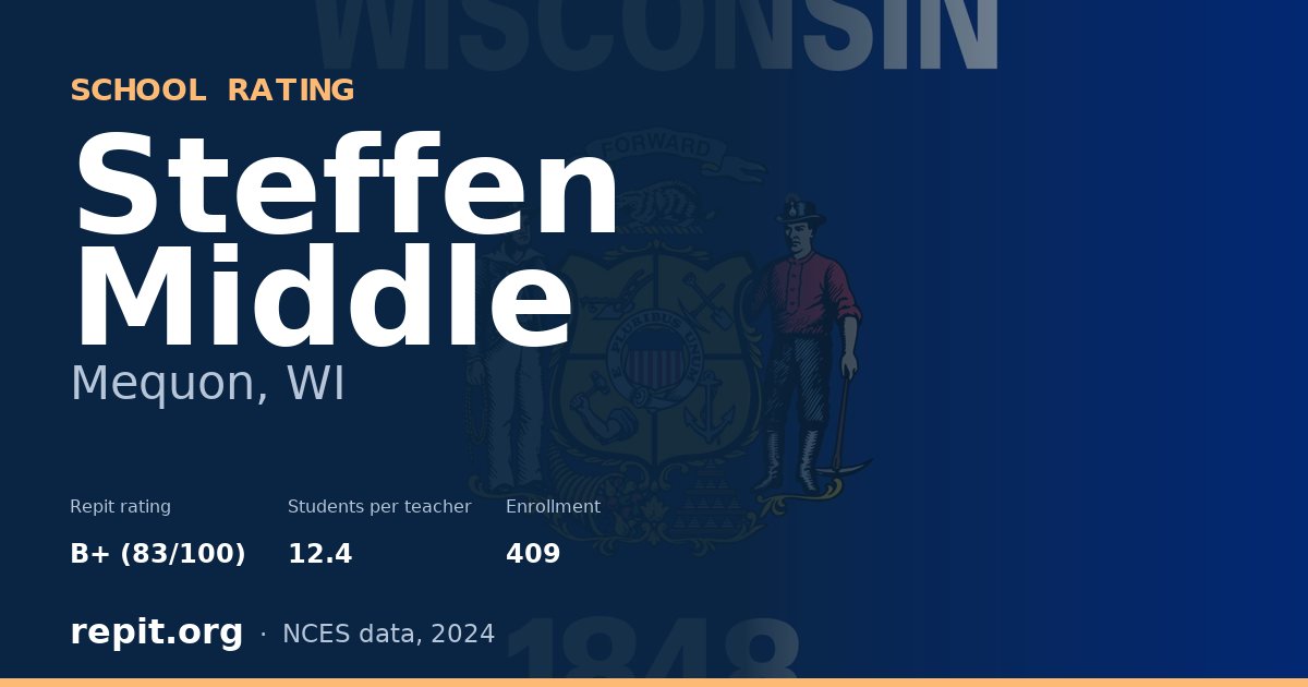 Steffen Middle, Mequon, WI — Repit school rating B+ (83/100)