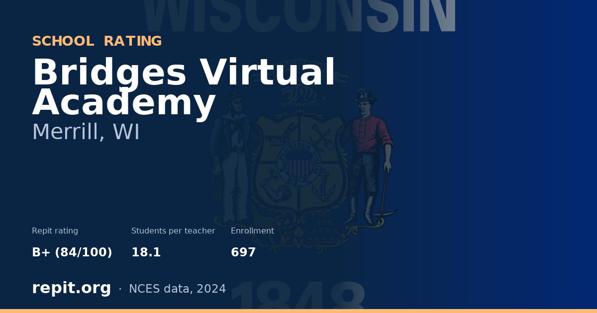 Bridges Virtual Academy, Merrill, WI — Repit school rating B+ (84/100)