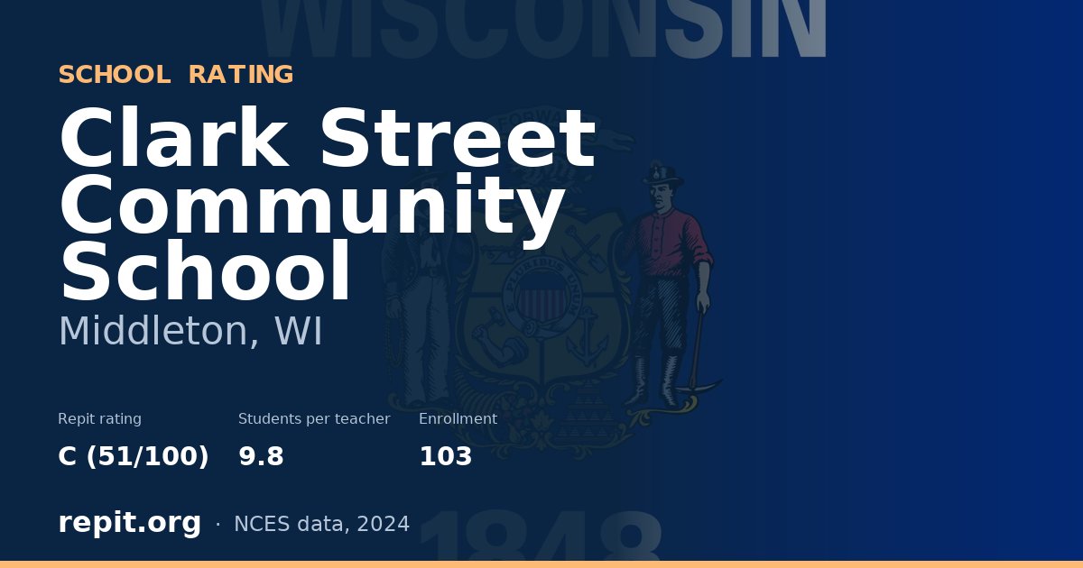 Clark Street Community School, Middleton, WI — Repit school rating C (51/100)