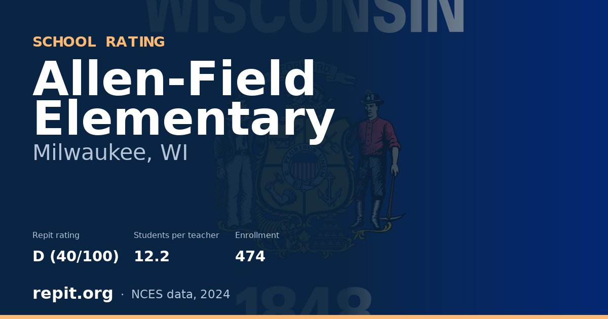 Allen-Field Elementary, Milwaukee, WI — Repit school rating D (40/100)