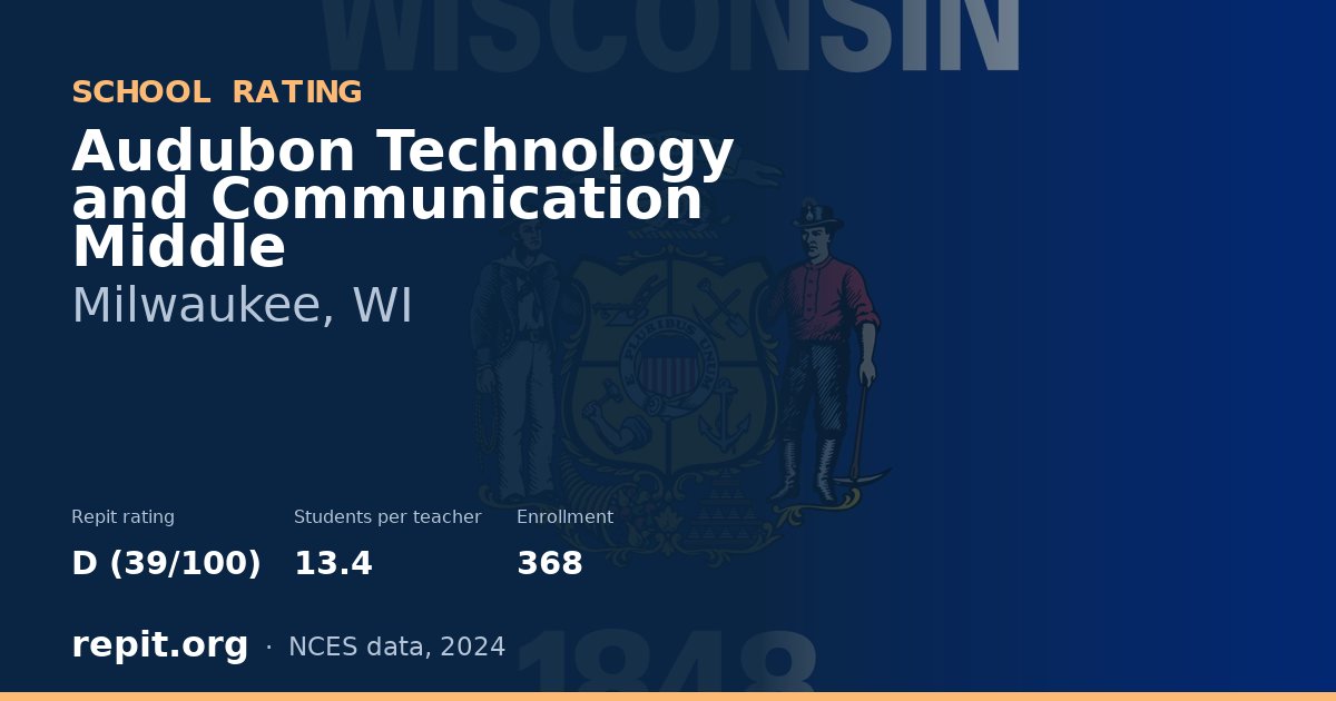 Audubon Technology and Communication Middle, Milwaukee, WI — Repit school rating D (39/100)