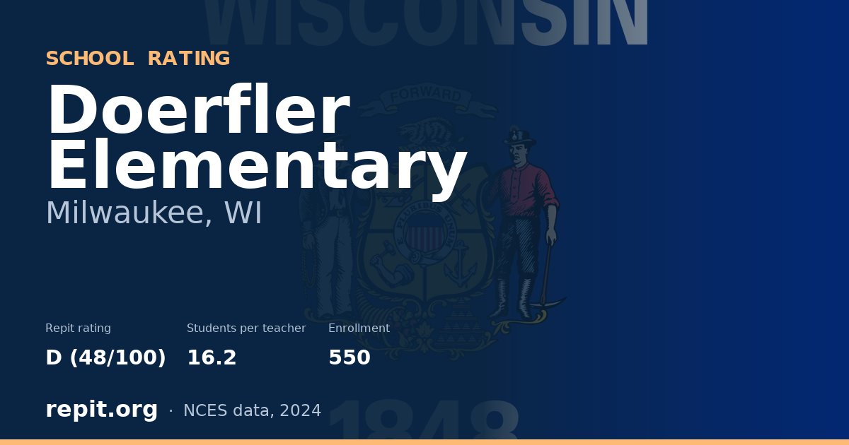 Doerfler Elementary, Milwaukee, WI — Repit school rating D (48/100)