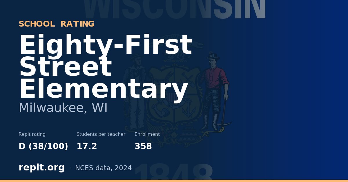 Eighty-First Street Elementary, Milwaukee, WI — Repit school rating D (38/100)