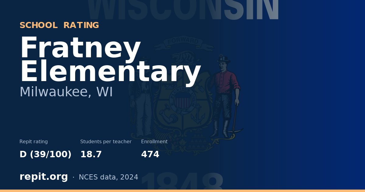 Fratney Elementary, Milwaukee, WI — Repit school rating D (39/100)