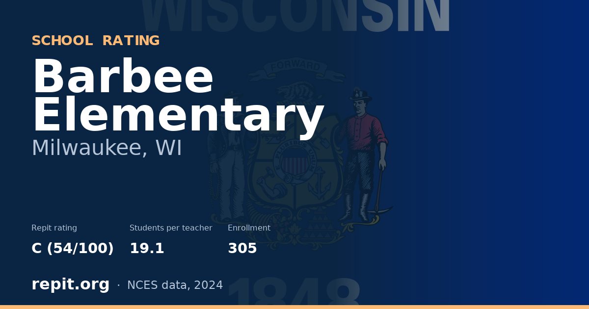 Barbee Elementary, Milwaukee, WI — Repit school rating C (54/100)