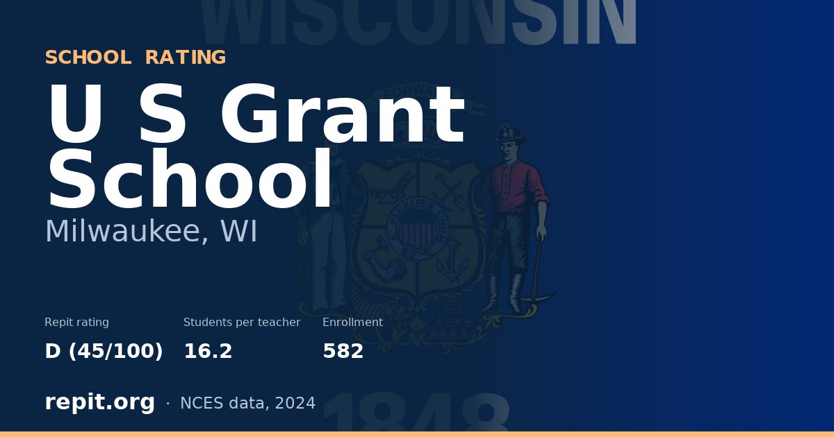 U S Grant School, Milwaukee, WI — Repit school rating D (45/100)