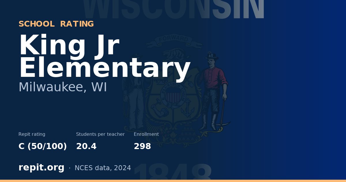King Jr Elementary, Milwaukee, WI — Repit school rating C (50/100)