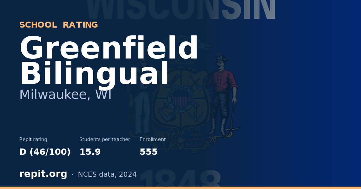 Greenfield Bilingual, Milwaukee, WI — Repit school rating D (46/100)
