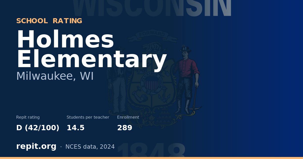 Holmes Elementary, Milwaukee, WI — Repit school rating D (42/100)