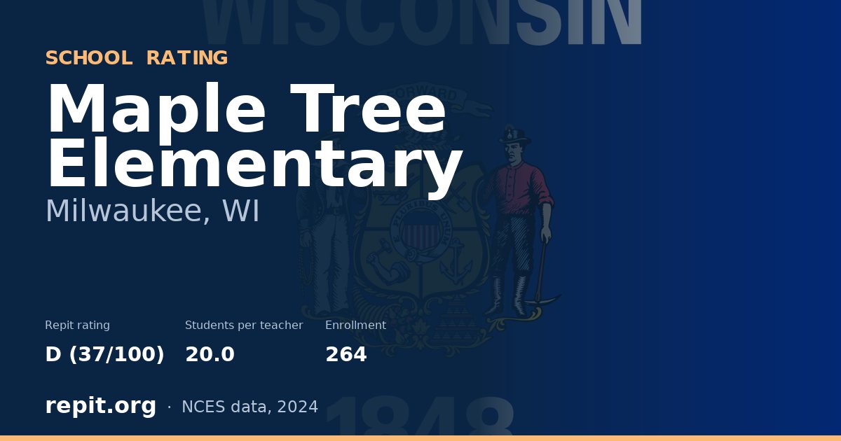 Maple Tree Elementary, Milwaukee, WI — Repit school rating D (37/100)